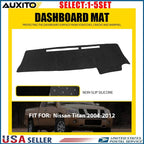 Dashboard Cover Mat Pad for Nissan Titan (2004–2012) Anti Glare Black