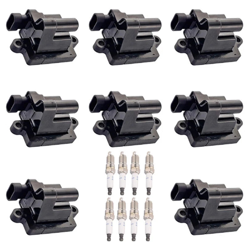8X Ignition Coils + 8X Spark Plugs for Chevy Silverado 1500 GMC Hummer H2 (2003–2007)