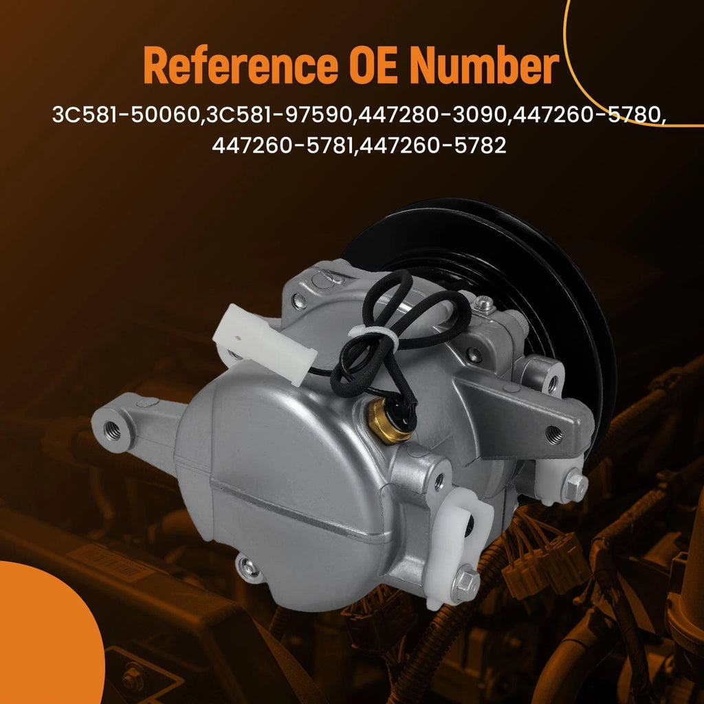 AC Compressor w/Clutch for Kubota M7040 M8540 M9540 (2007–2016) 3C581-50060 12V