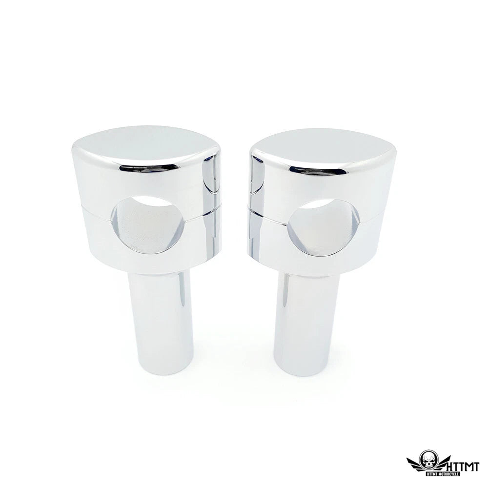 4" Solid Billet Chrome Riser Kit for 1-1/4" Handlebars (1/2-13UNC)