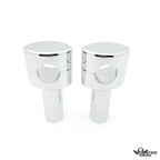 4" Solid Billet Chrome Riser Kit for 1-1/4" Handlebars (1/2-13UNC)