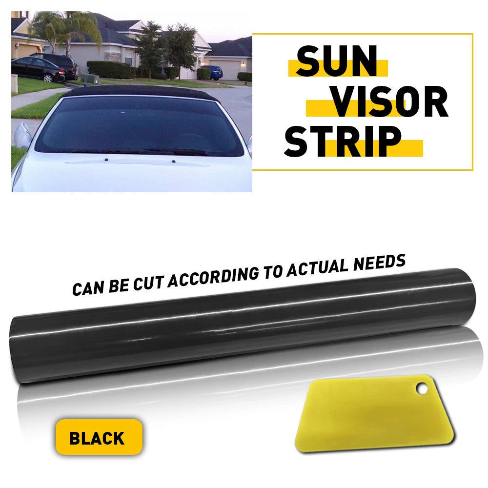 Vinyl Windshield Visor Sun Strip for Car Truck SUV (Universal Fit)