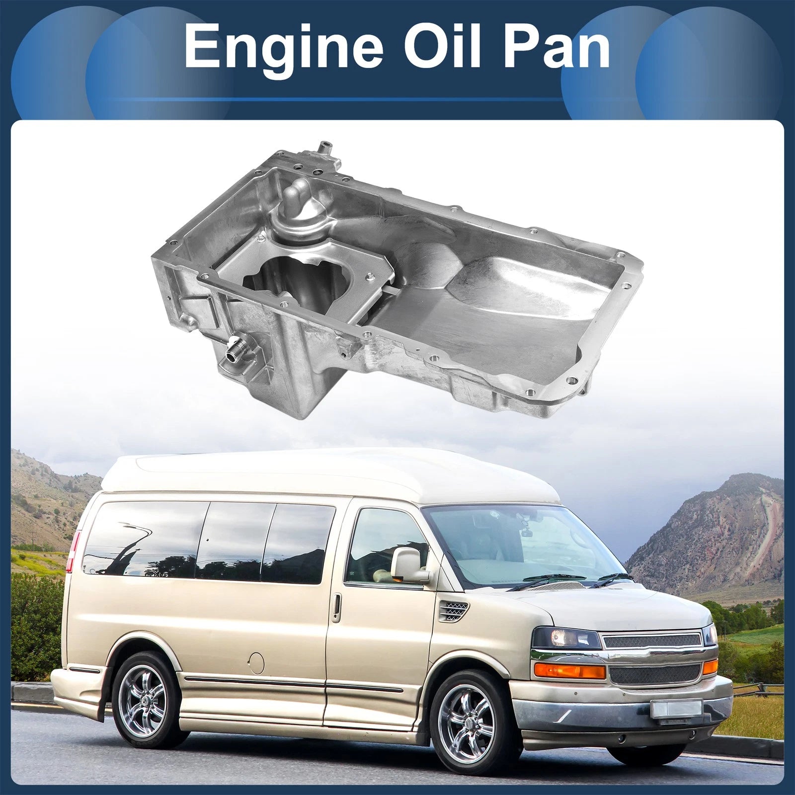 1 Pc Engine Oil Pan No.12579273 for Chevrolet Express 2500 (2003–2007) Aluminum