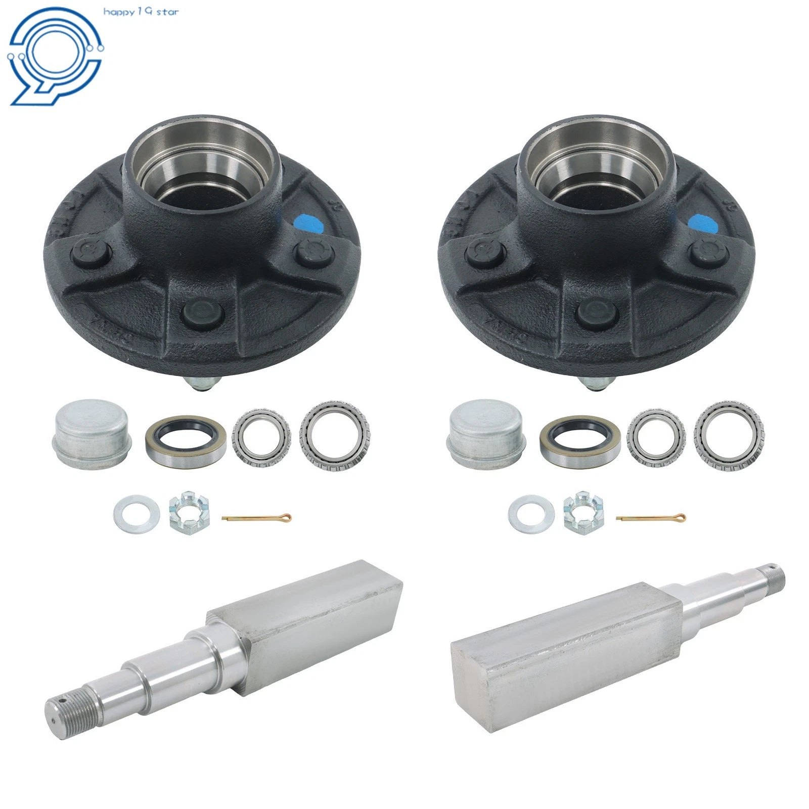 Trailer Hub Kit with Bearings for 5 on 4.5" Trailers (11")