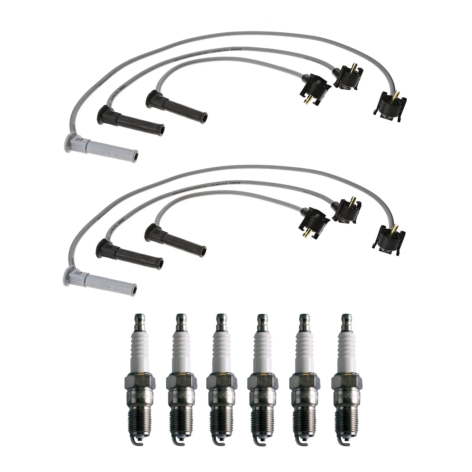 Denso Wire Set & 6 U-Groove Spark Plugs for Ford Mercury 4.0L V6