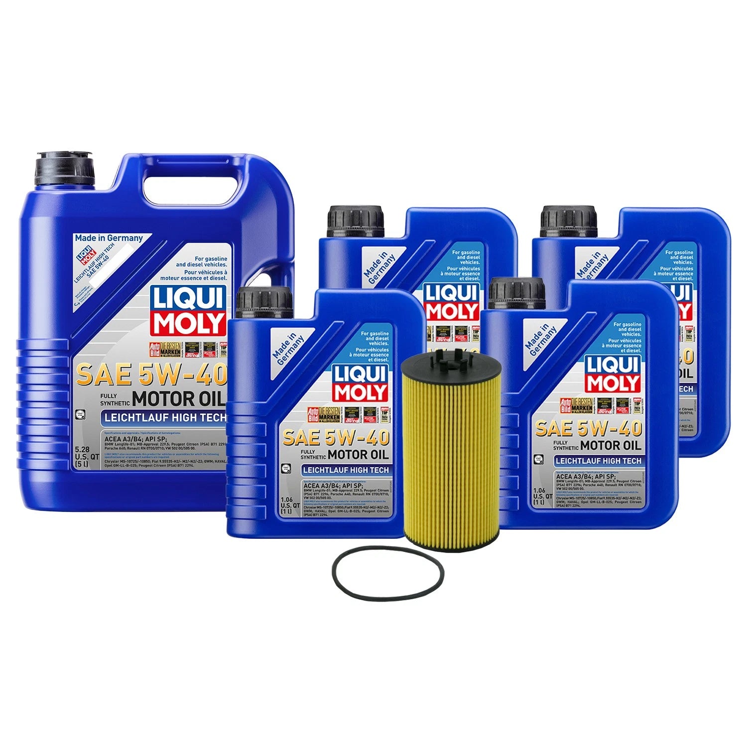 Oil Change Kit 9L Liqui Moly Leichtlauf 5W-40 for Audi BHF/BNK
