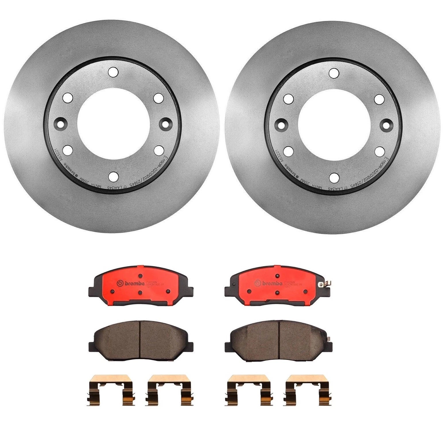 Brembo Front Brake Kit Ceramic Pads Disc Rotors for Hyundai Entourage Kia Sedona (2007–2010)