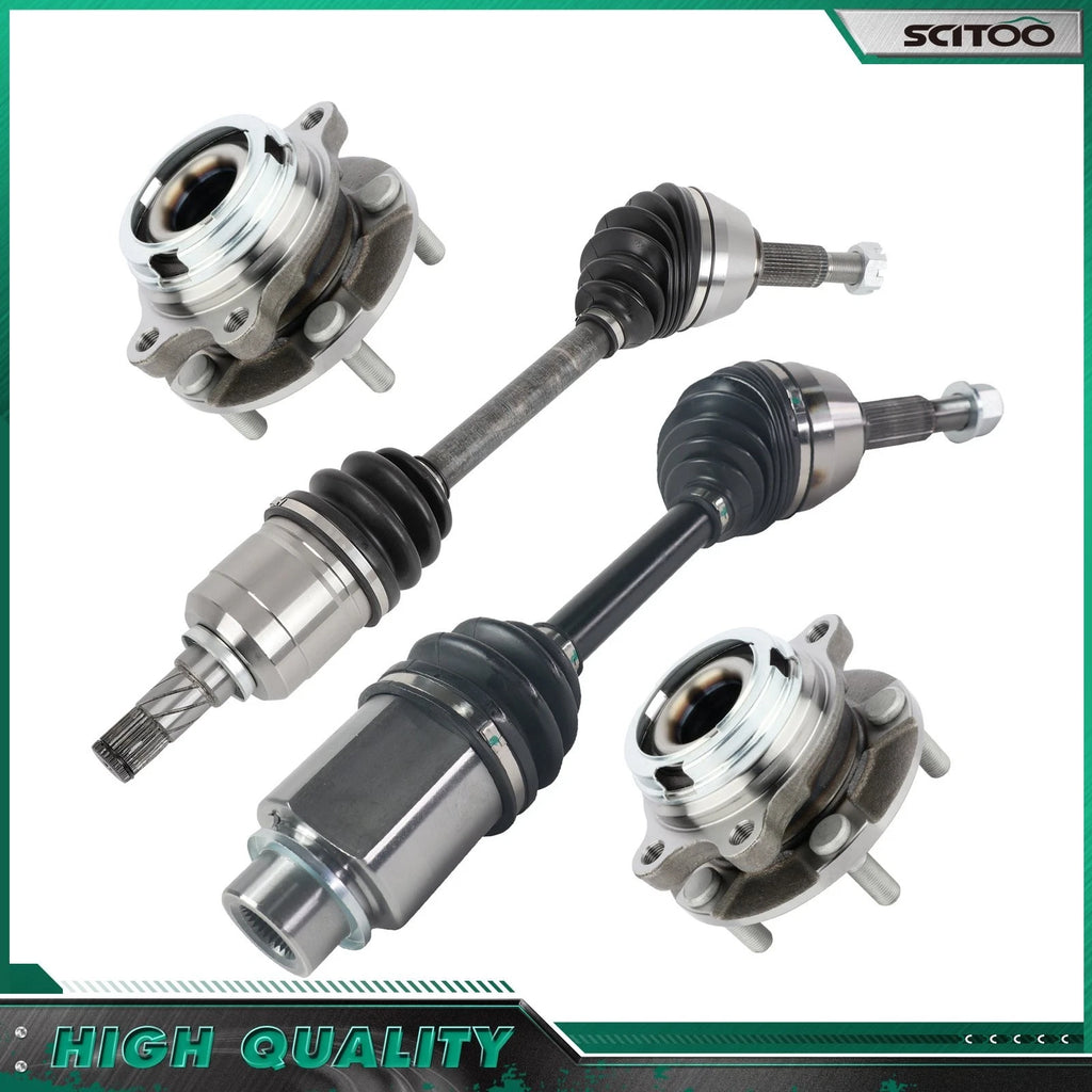 Front CV Axle Shaft + Wheel Hub Bearing for Nissan Murano (2009–2014)