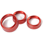 3 x AC Radio Switch Trim Ring Knob Covers for Dodge Challenger Charger (2015-2020)