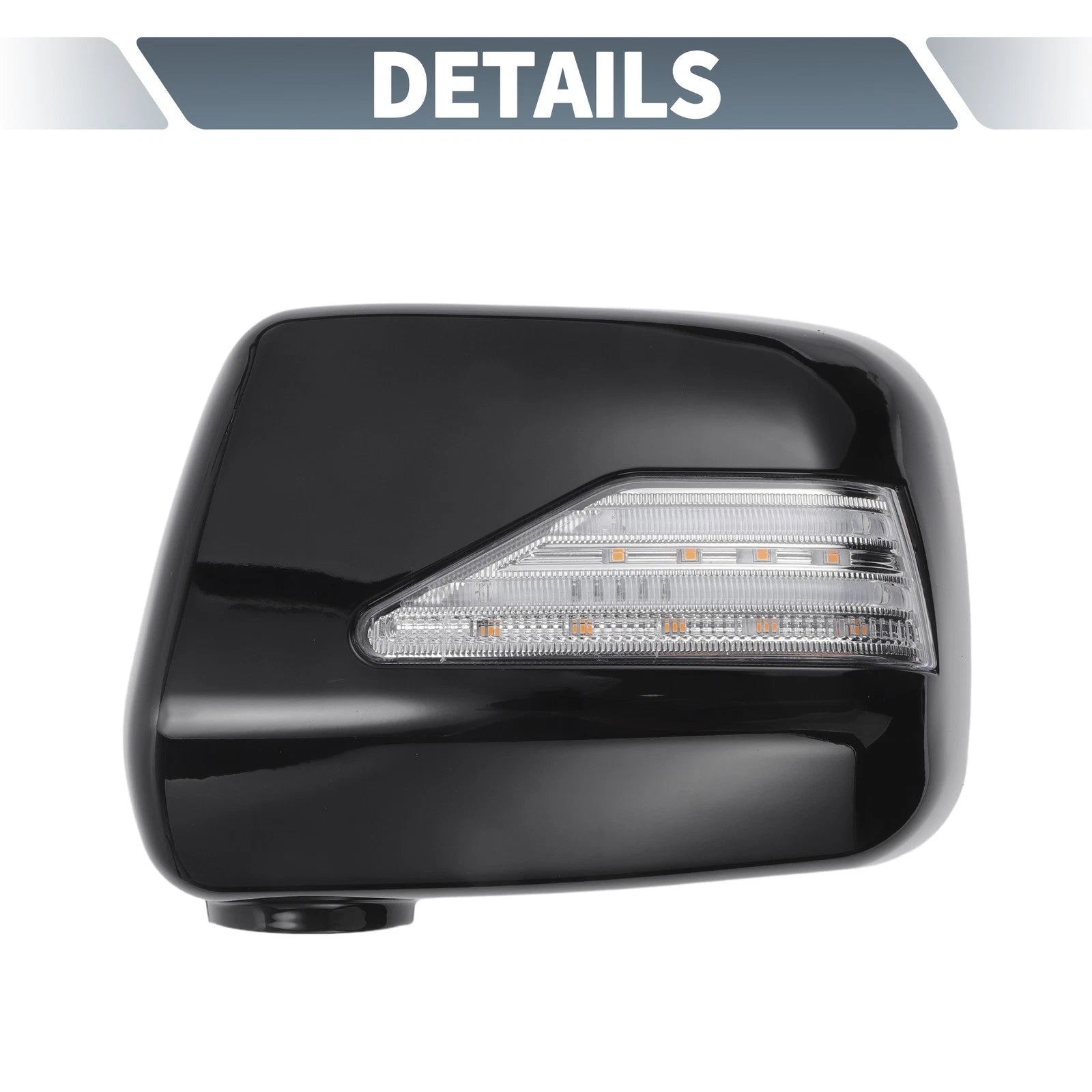 Pair Rearview Mirror Cover Overlay with LED Gloss Black for Lexus RX300 (1999–2003)
