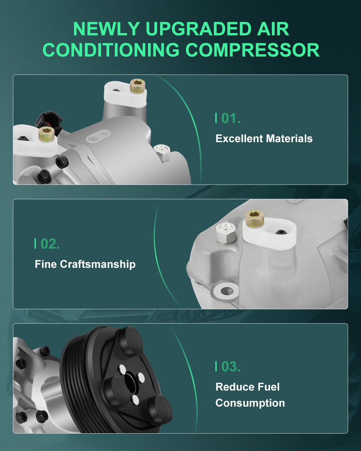 A/C Compressor for Nissan Frontier (2007–2018), Xterra (2006–2014) 4.0L