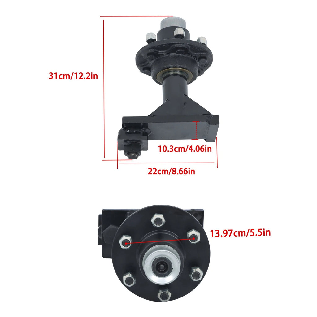 Set of 6.5 Lug Shipping Container Wheels & Bolt-On Spindle Kit