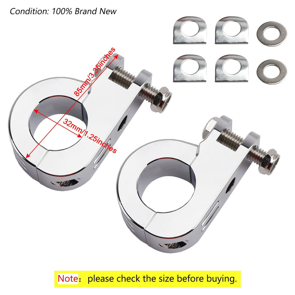 1.25" Engine Crash Bar Foot Peg Mount Clamp for Harley Dyna