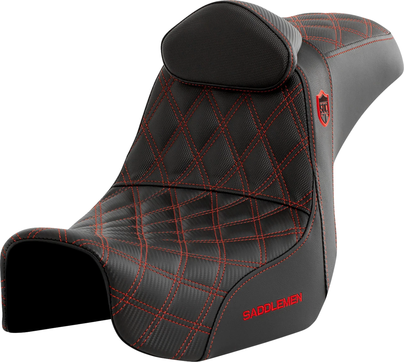 SADDLEMEN Pro Series SDC Performance Seat for Harley Dyna (w/ Backrest)