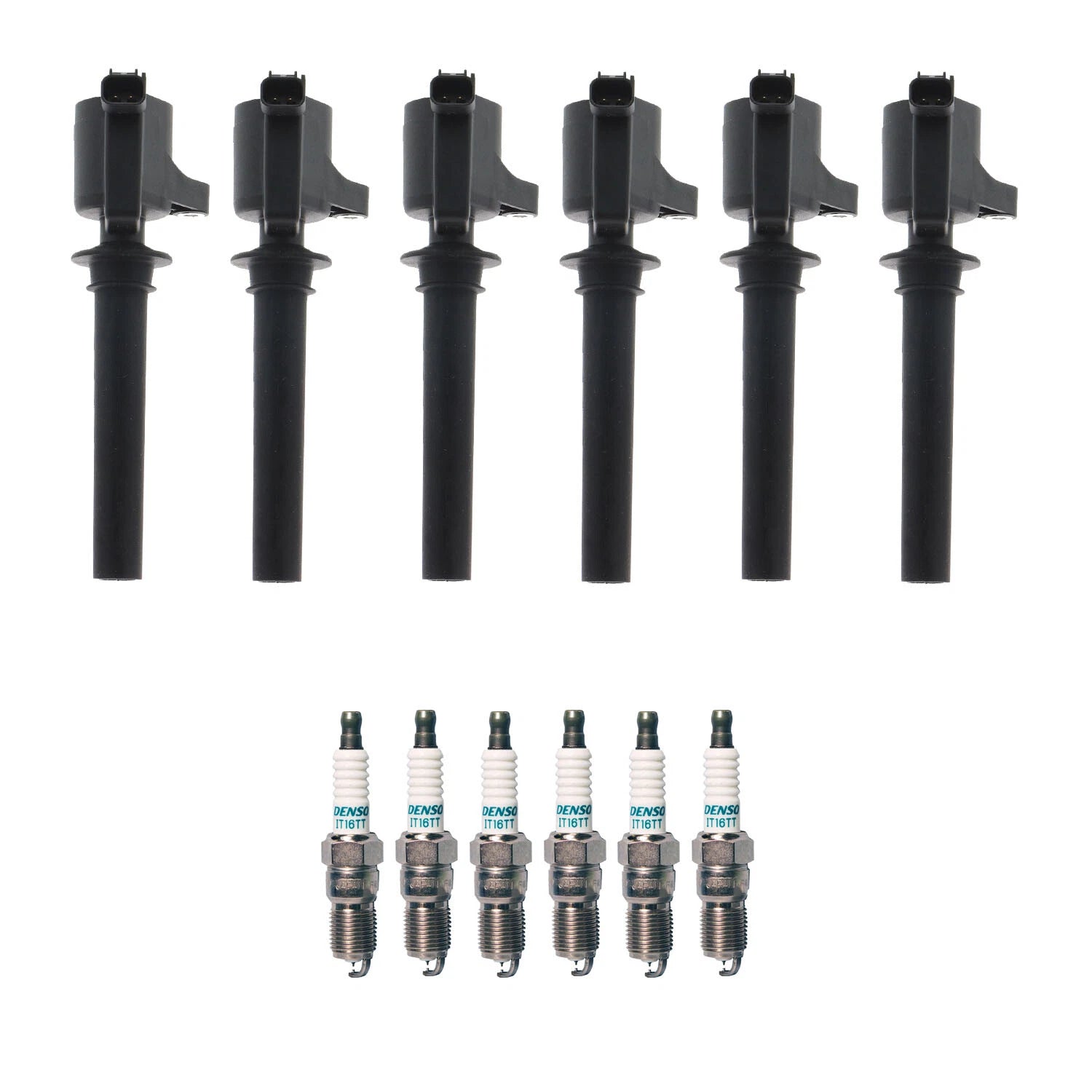 Set of 6 Ignition Coils & Iridium TT Spark Plugs for Mazda MPV (1990–1998)