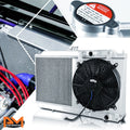 2X Full Aluminum Cooling Radiator w/Fan Shroud for Acura Integra (1990–1993)