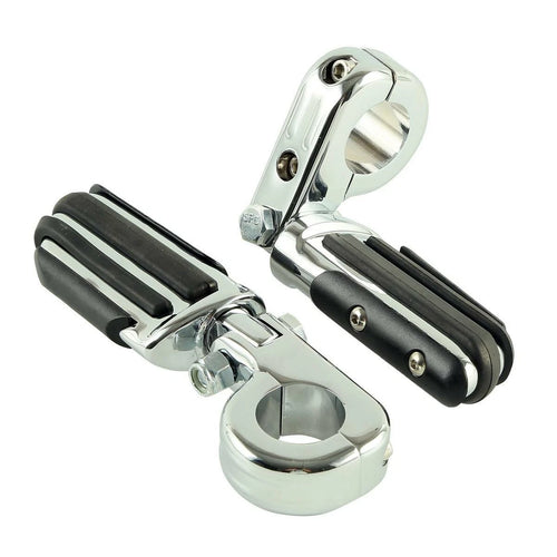 1 1/4" Chrome Highway Bar Footpegs Mount Clamps for Harley Yamaha