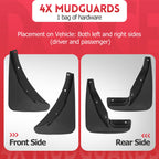 Set of 4 Fender Mud Splash Guards for Dodge Challenger (2015–2023)
