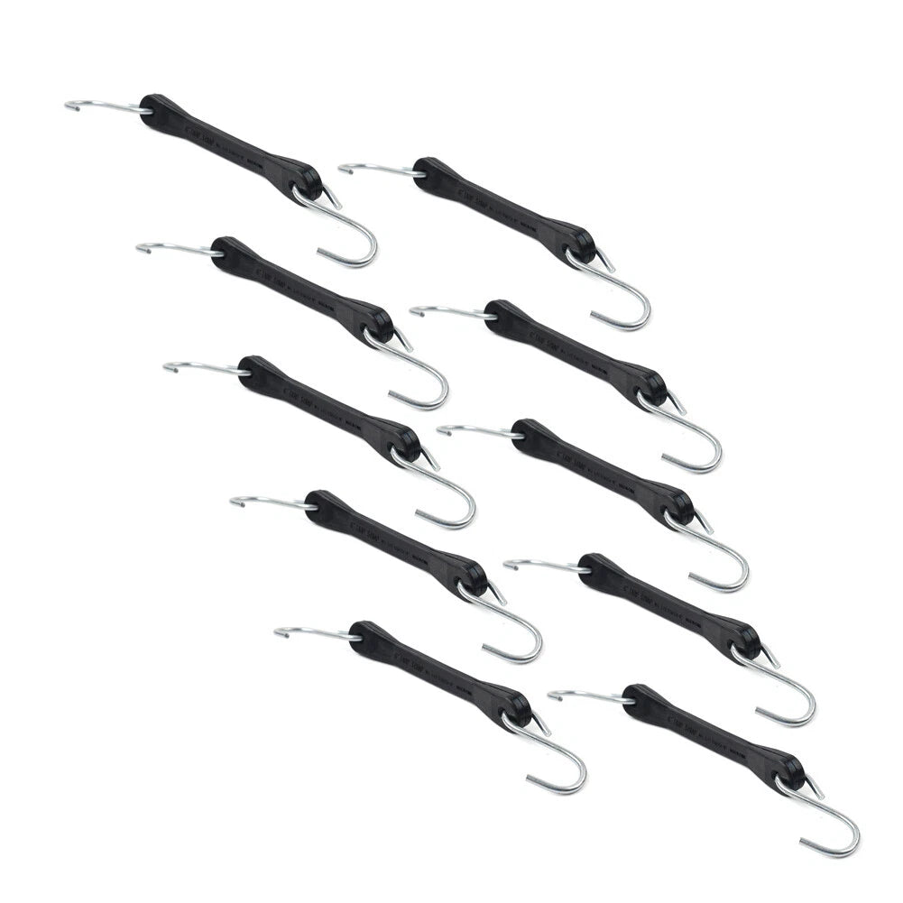 Set of 4 6" Heavy Duty Rubber Tarp Straps Tie Down Bungee Cords with Hooks