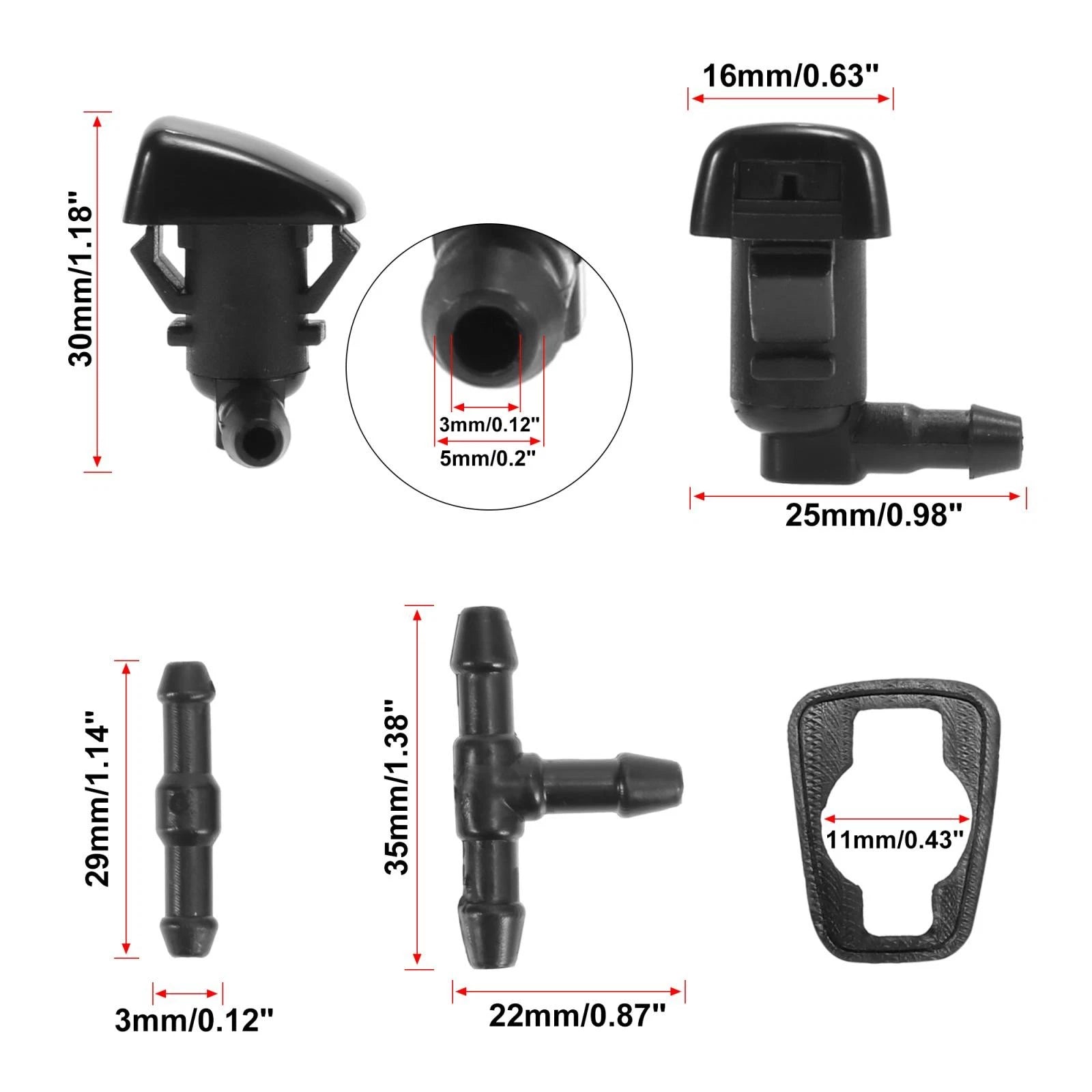 7pcs Wiper Fluid Squirter Nozzle Spray for Ford Fusion (2006–2012) 8E5Z17603A