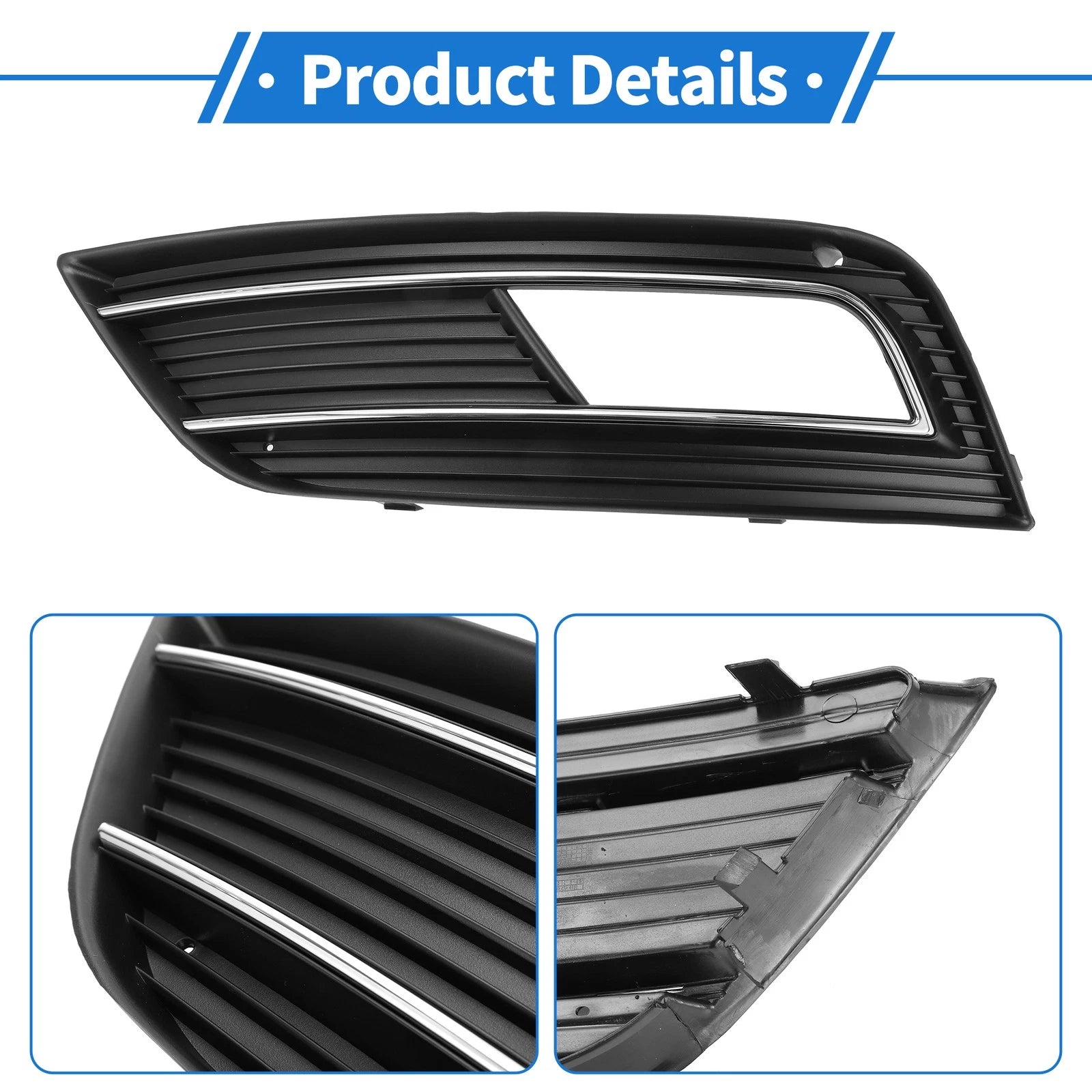 1pc Front Left Fog Light Grill for Audi A4 S4 (2013–2015) No. 8KD807681B ABS