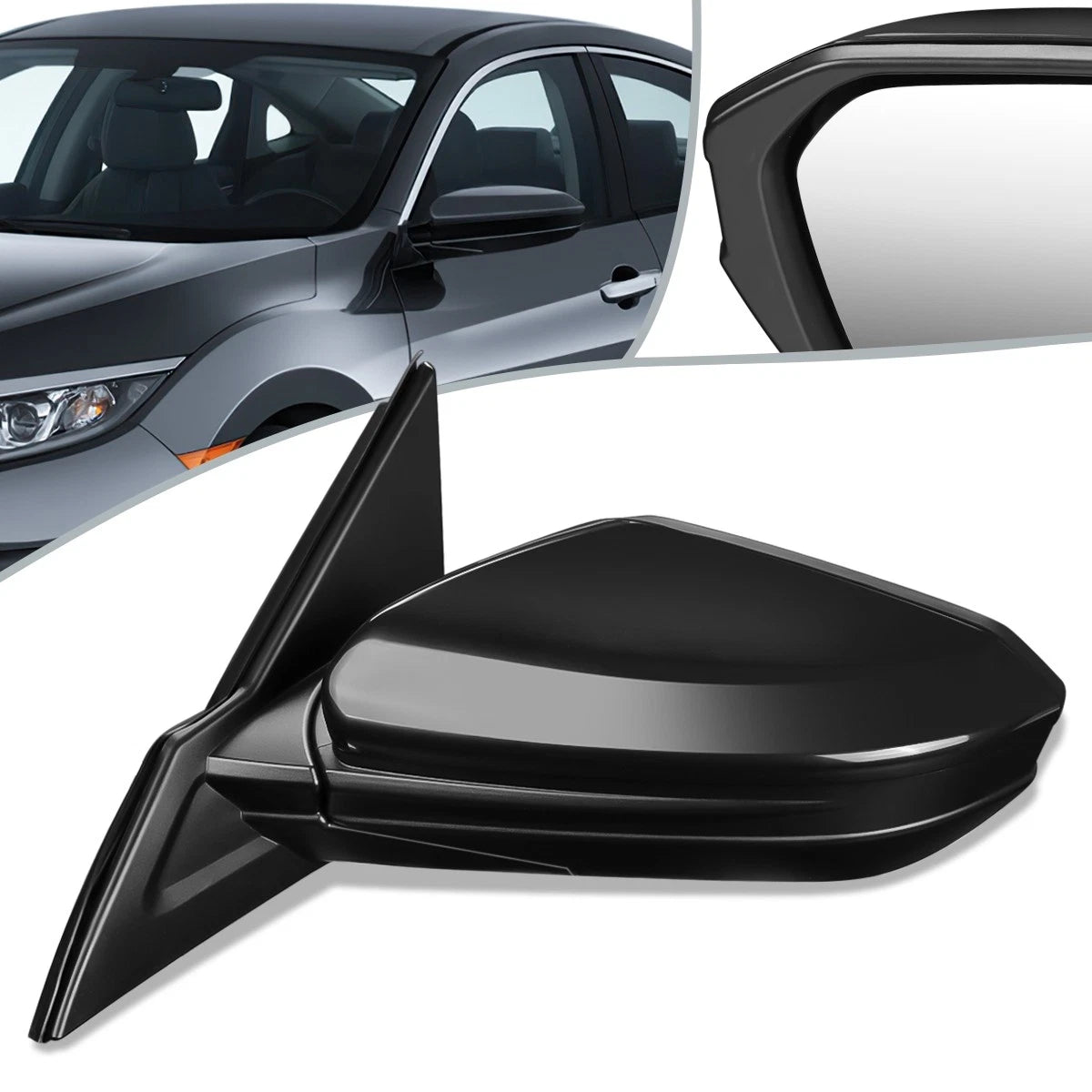 OE Style Powered Adjustment Driver Left Side Door Mirror for Honda Civic (2016–2020)