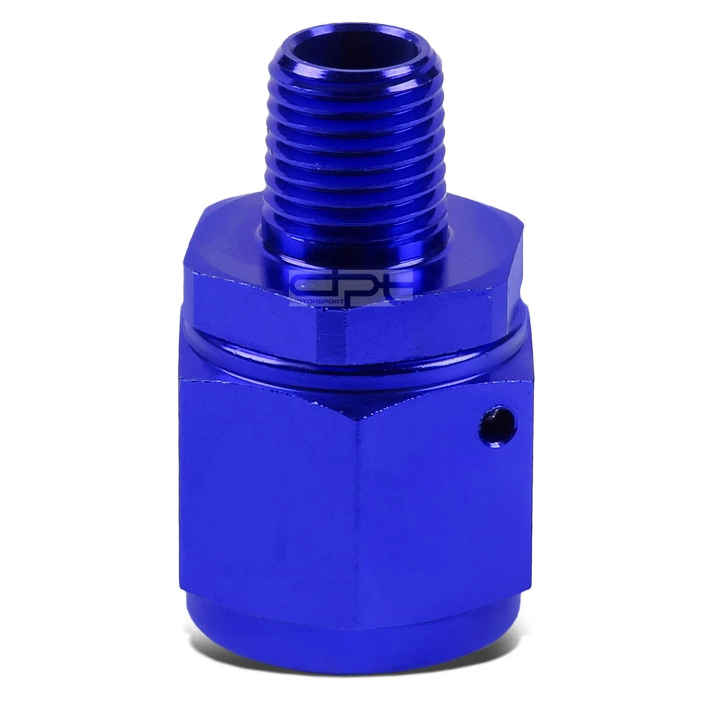10-AN Female Flare to 1/4" NPT Male Blue Aluminum B-Nut Swivel Coupler Fitting