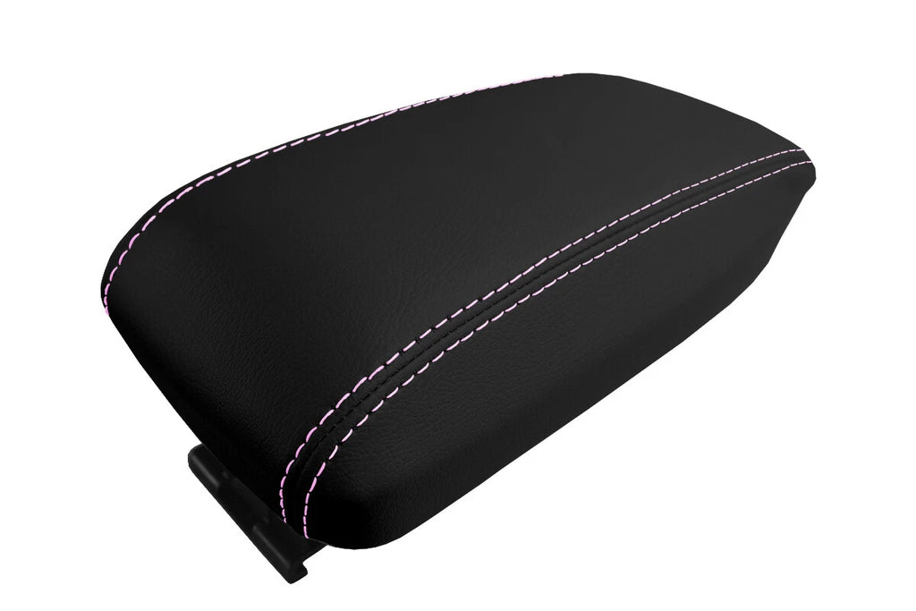 Leather Console Lid Armrest Cover for Toyota Corolla (2014–2019) Pink Stitch