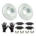 Rear Drilled Brake Rotors and Pads for Pontiac Pursuit 2006–2006 and Saturn Aura 2007–2009