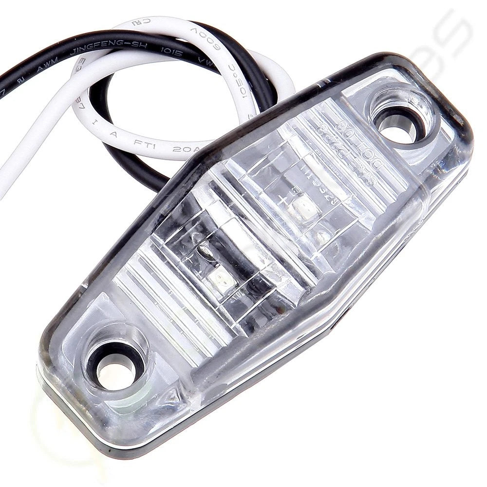 Pack of 16 Clear Lens Side Marker Lights for Trailer Truck Pickup 12V