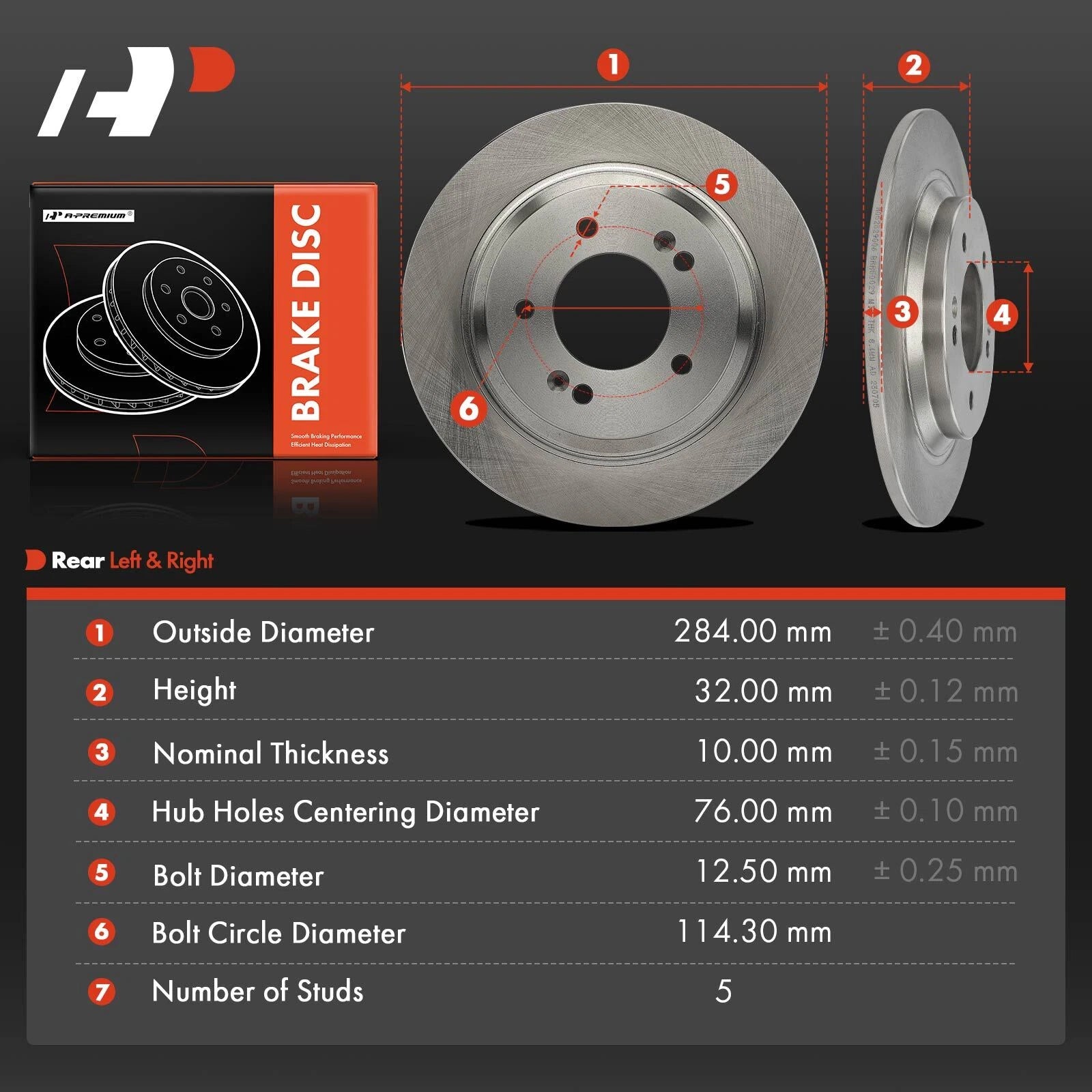 Rear Disc Brake Rotors for Hyundai Elantra Sonata Kia Optima (2021–2023)