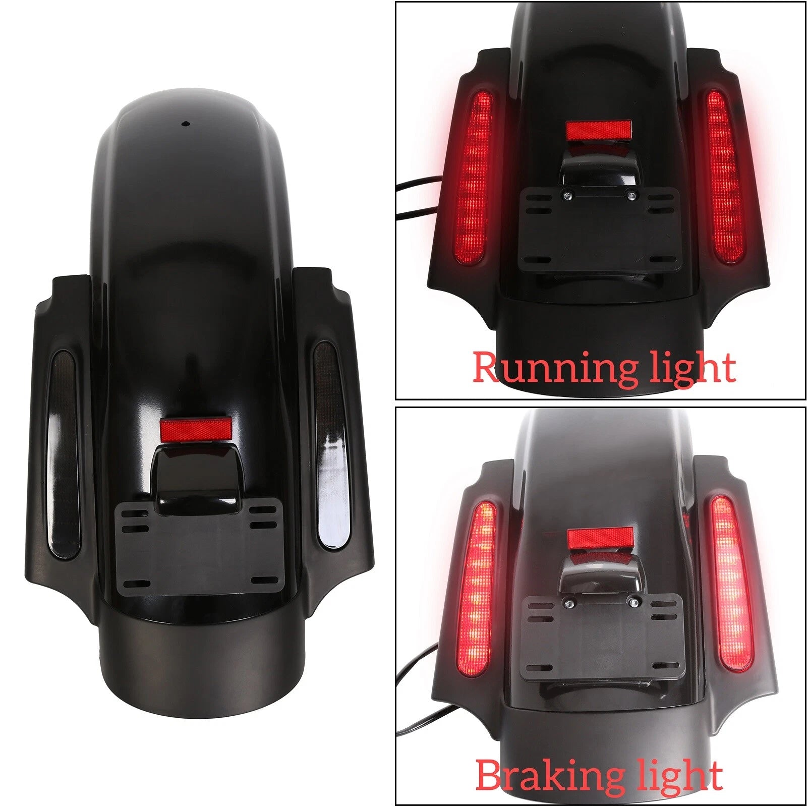 LED Black Rear Fender System for Harley Touring Electra Road Glide (2009-2013)