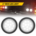 2X 4 Inch Round LED Reverse Backup Tail Lights for Trailer Truck (12V)