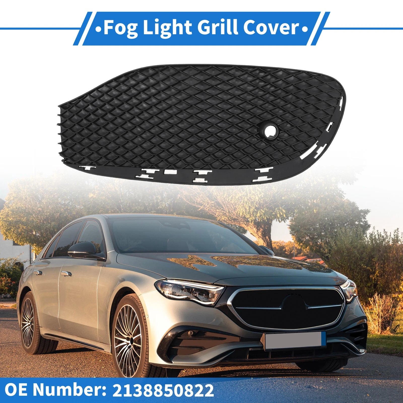 1 Pc Fog Light Grill for Mercedes-Benz (2014–2020) No. 2138850822 Black