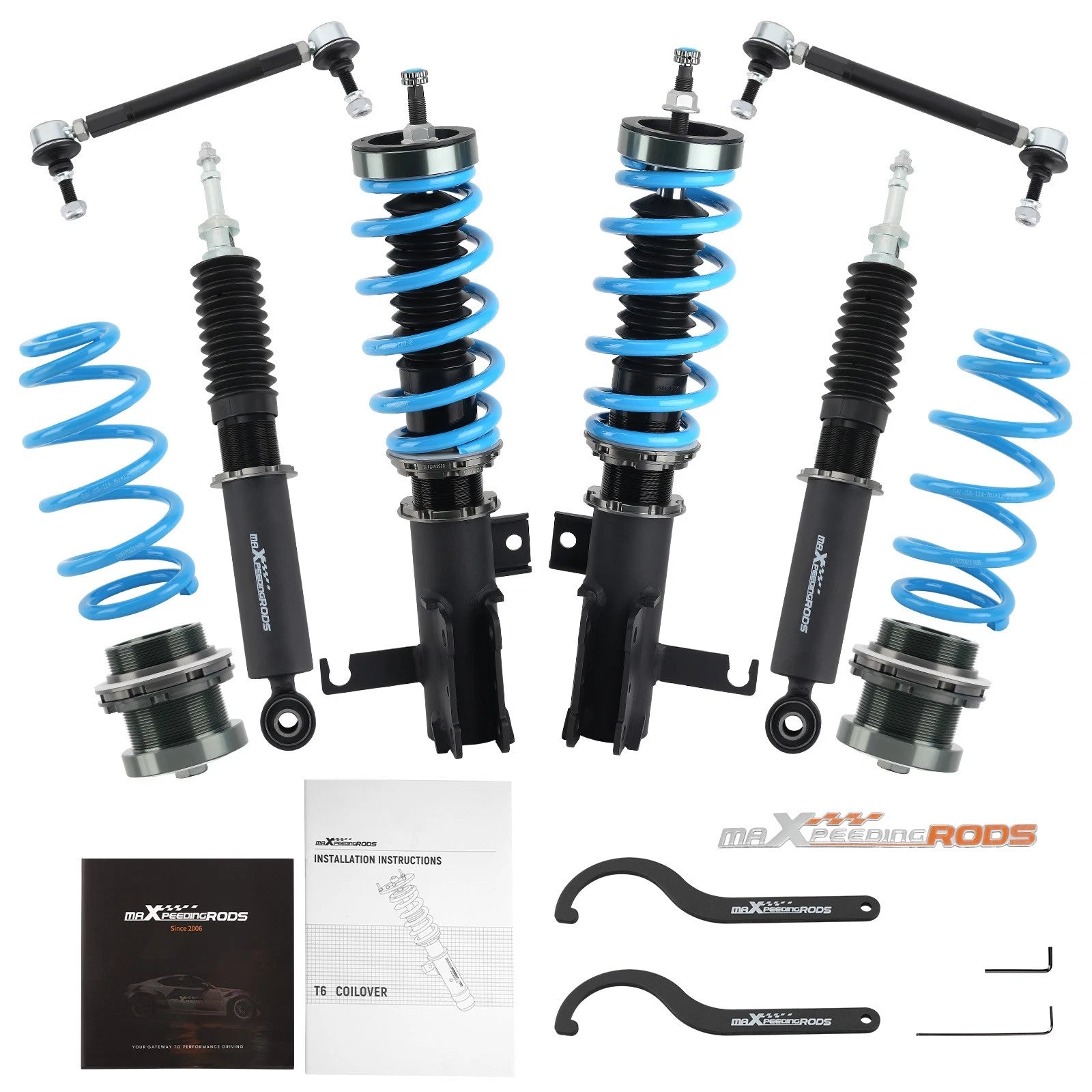 T6 Coilover 24-Way Damper Lowering Kit for Chevy Impala/Malibu (2014–2020)