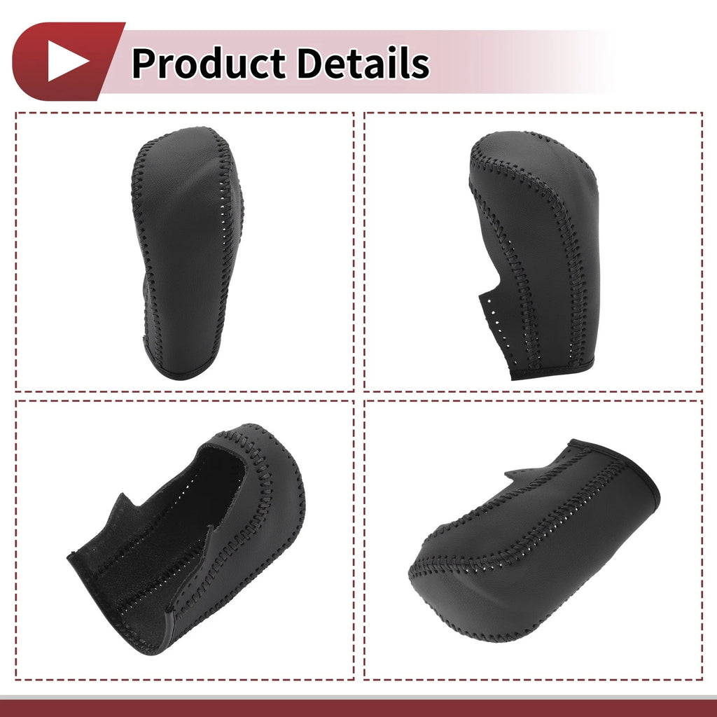 1 Pc Gear Shift Knob Cover for Ford Fiesta (2011–2019) Black Faux Leather