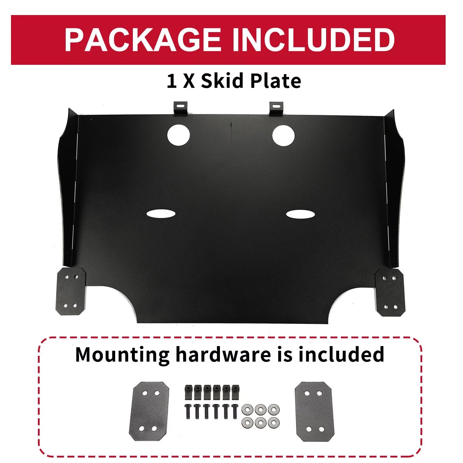 Powder-Coated Black Rear Skid Plate for Ford F150 2015–2024