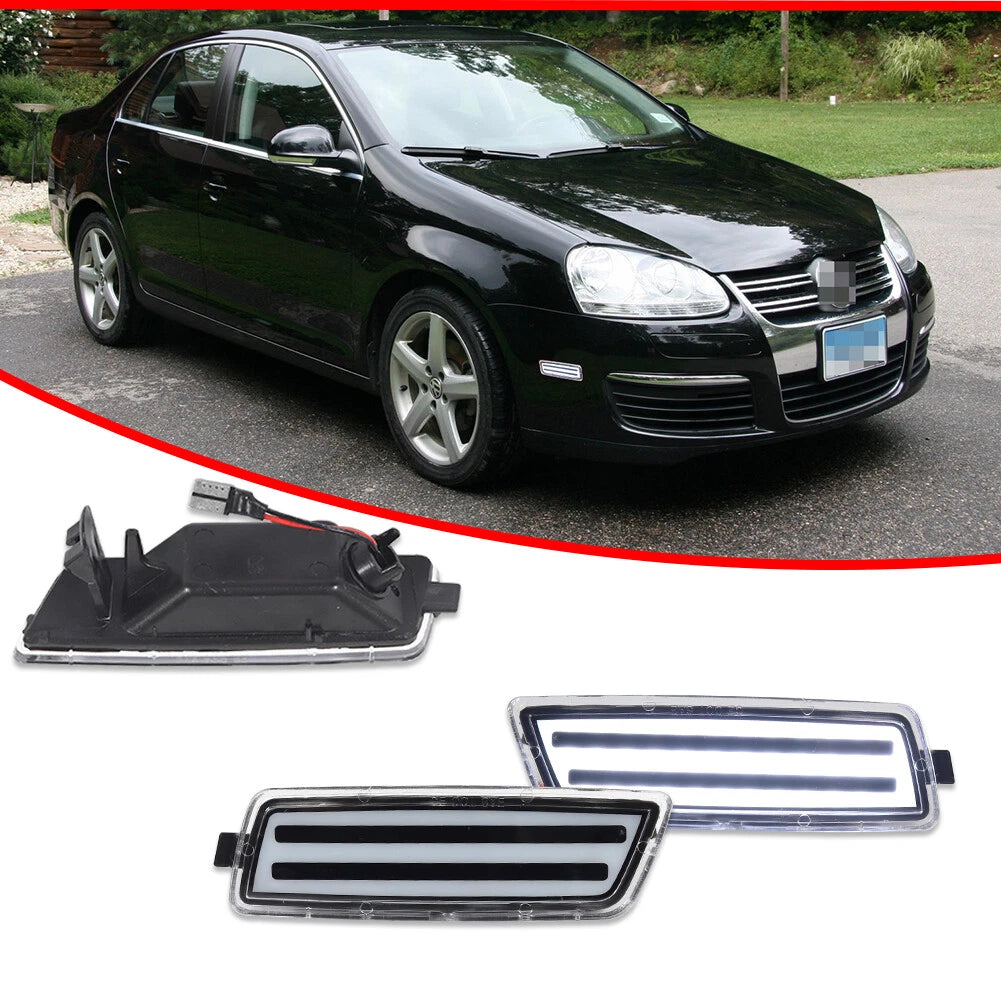 Clear White LED Front Corner Side Marker Light for VW Jetta (2005–2010)