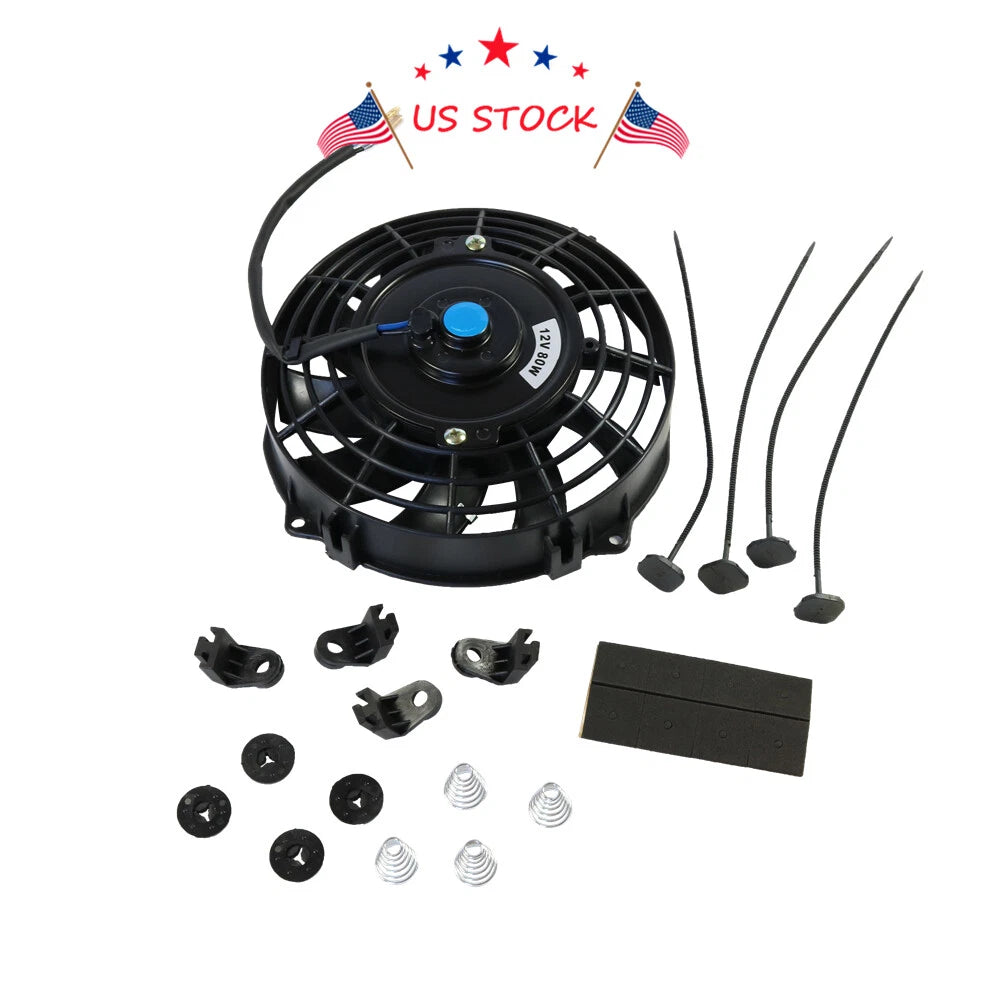 7" Slim Electric Radiator Cooling Fan Mount Kit for Universal Vehicles