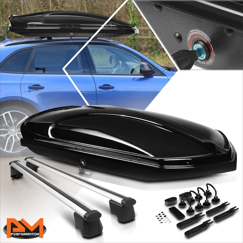 Aluminum Crossbar Roof Rack for Audi Q5 (2009–2016) + Black Cargo Box & Lock