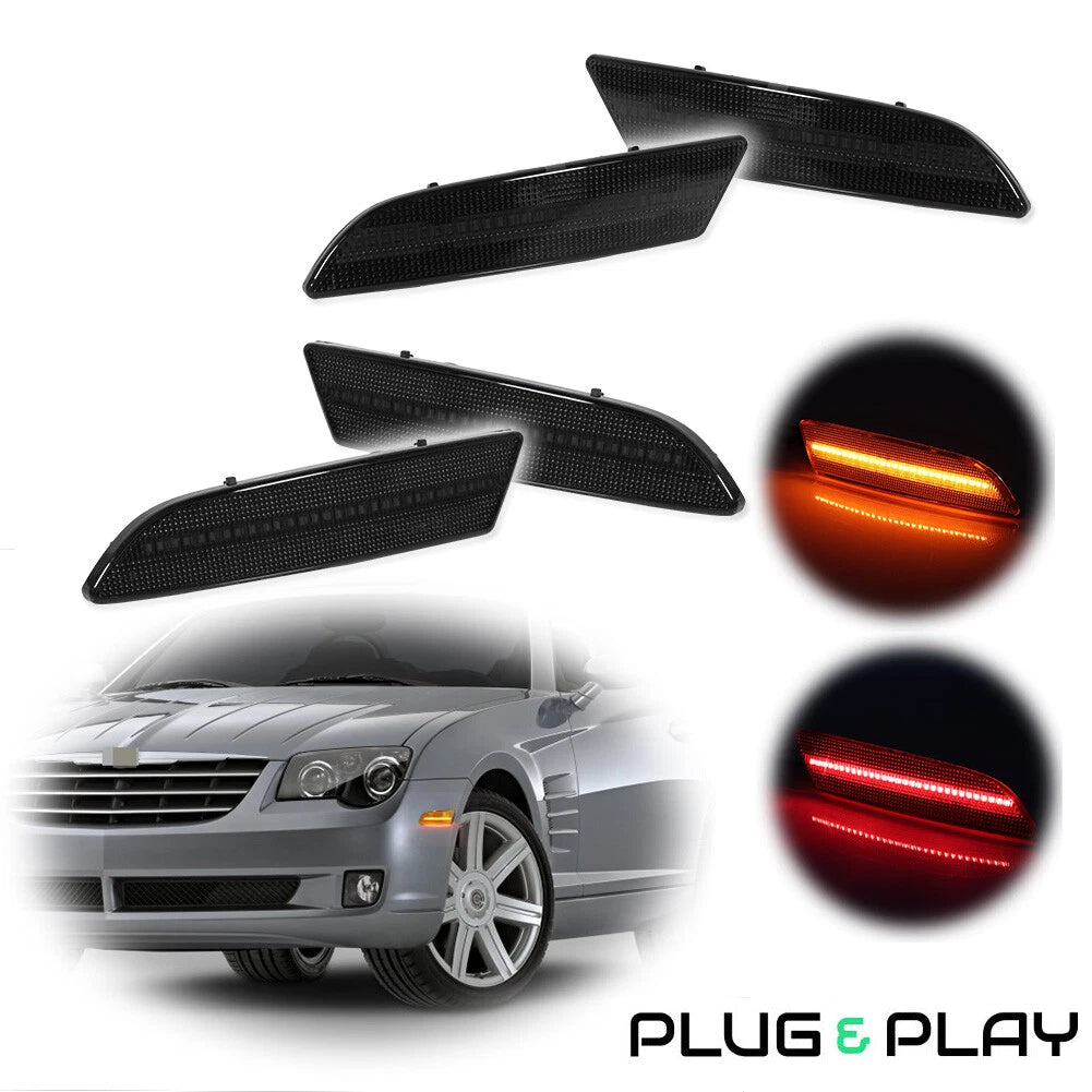 Set of 2 LED Side Bumper Marker Lights for Chrysler Crossfire (2004–2008)