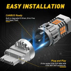 2X 3157 CANBUS LED Amber Yellow Turn Signal Bulbs for Vehicles