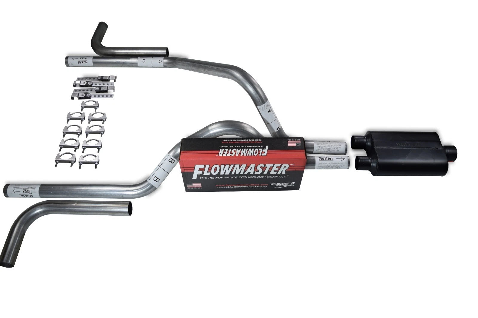 2.5" Dual Exhaust Kit for Dodge Dakota (1997–2005) - Flowmaster Super 44