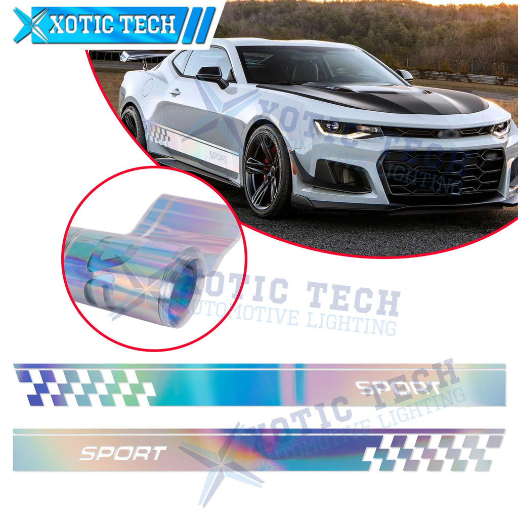 NEO Body Side Skirt Vinyl Racing Reflective Stripe Sticker for Chevy (2)