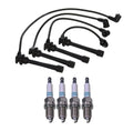 Denso 7mm Wire Set & 4 Iridium Spark Plugs Kit for Kia Hyundai L4
