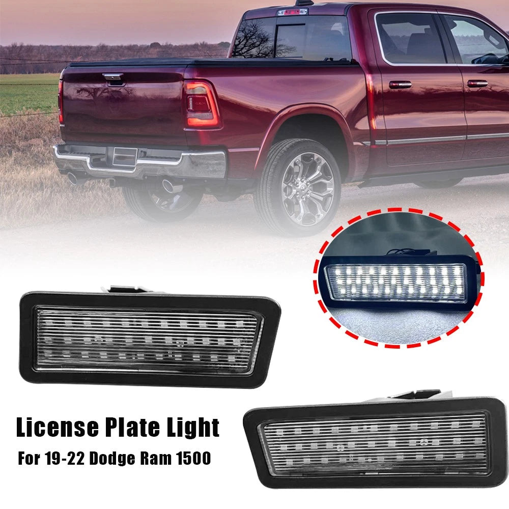 2X LED Rear Bumper License Plate Light for Dodge Ram 1500 (2019–2022)