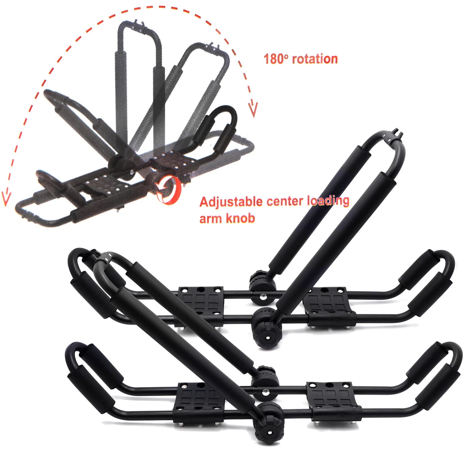 1 Pair Universal Roof W-Bar Rack for Kayak Boat Canoe Carrier
