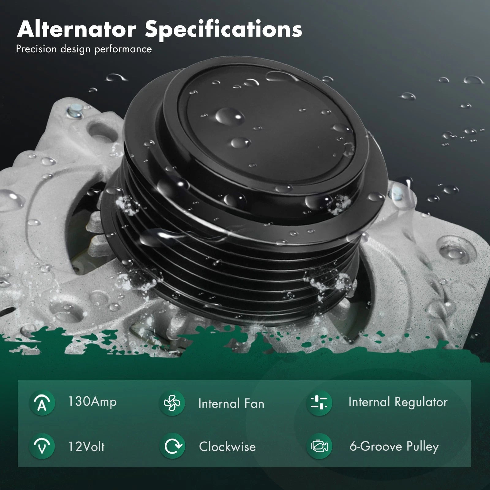 Alternator for Honda Pilot (2012–2015) V6 3.5L 12V 130A CW 6 Groove