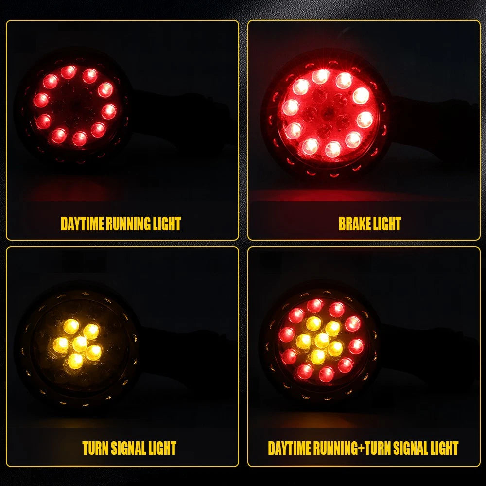 LED Turn Signal Light for Motorcycle (Amber Red)