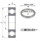 Deep Groove Ball Bearing 6826ZZS for Scooter Skateboard (P5 130x165x18mm)